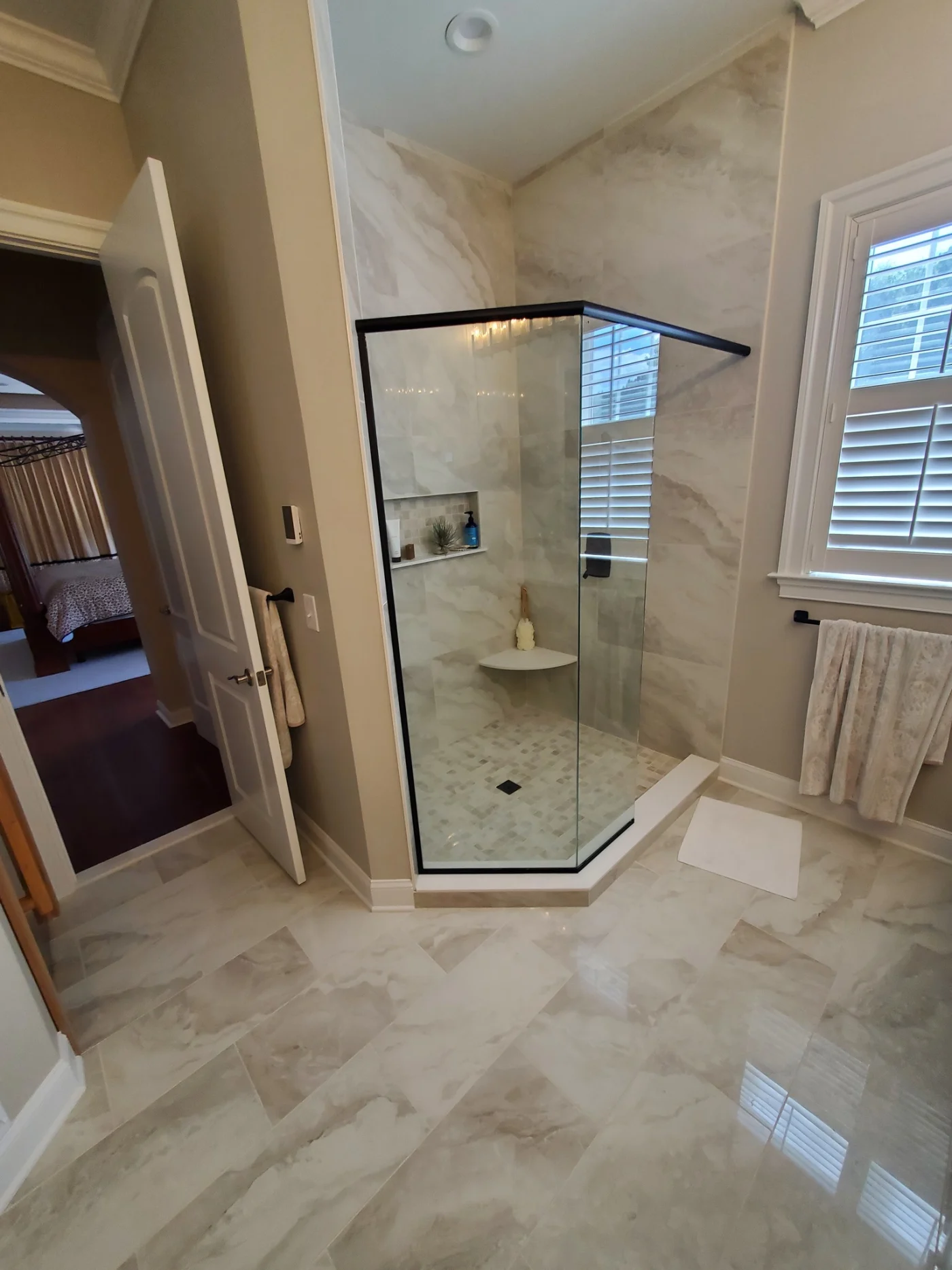 Full Master Bathroom Renovation Project Image 1 Large Walk In Shower
