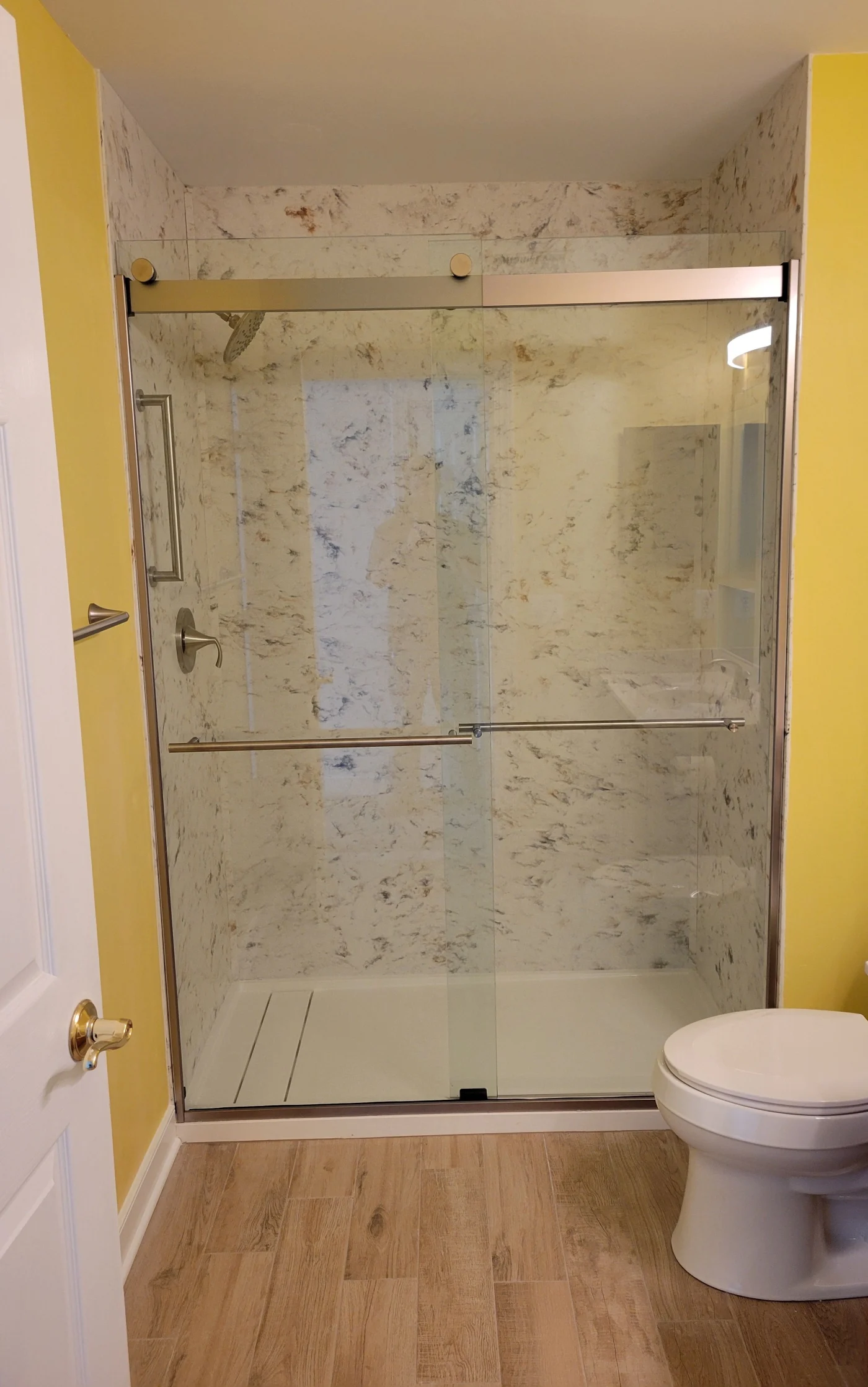 Beth D. After Ocean City Shoreline Mast Contracting Frontal view of Beth D.’s completed tub-to-shower-conversion
