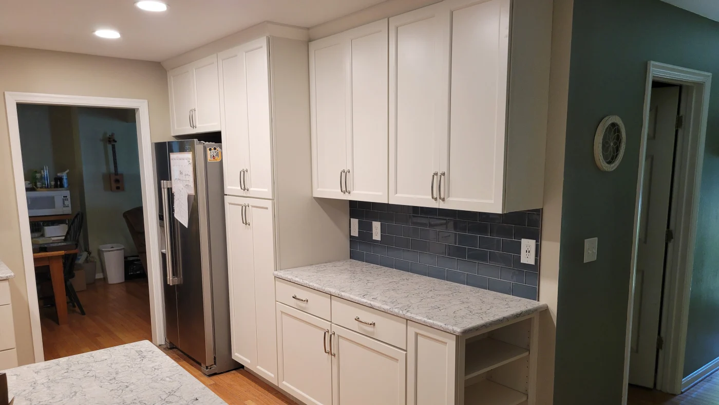 Great Kitchen Remodels In Selbyville, DE | Mast Contracting Small new kitchen remodel with white cabinetry.
